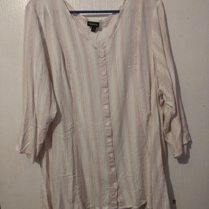 Stripped Button Front Blouse